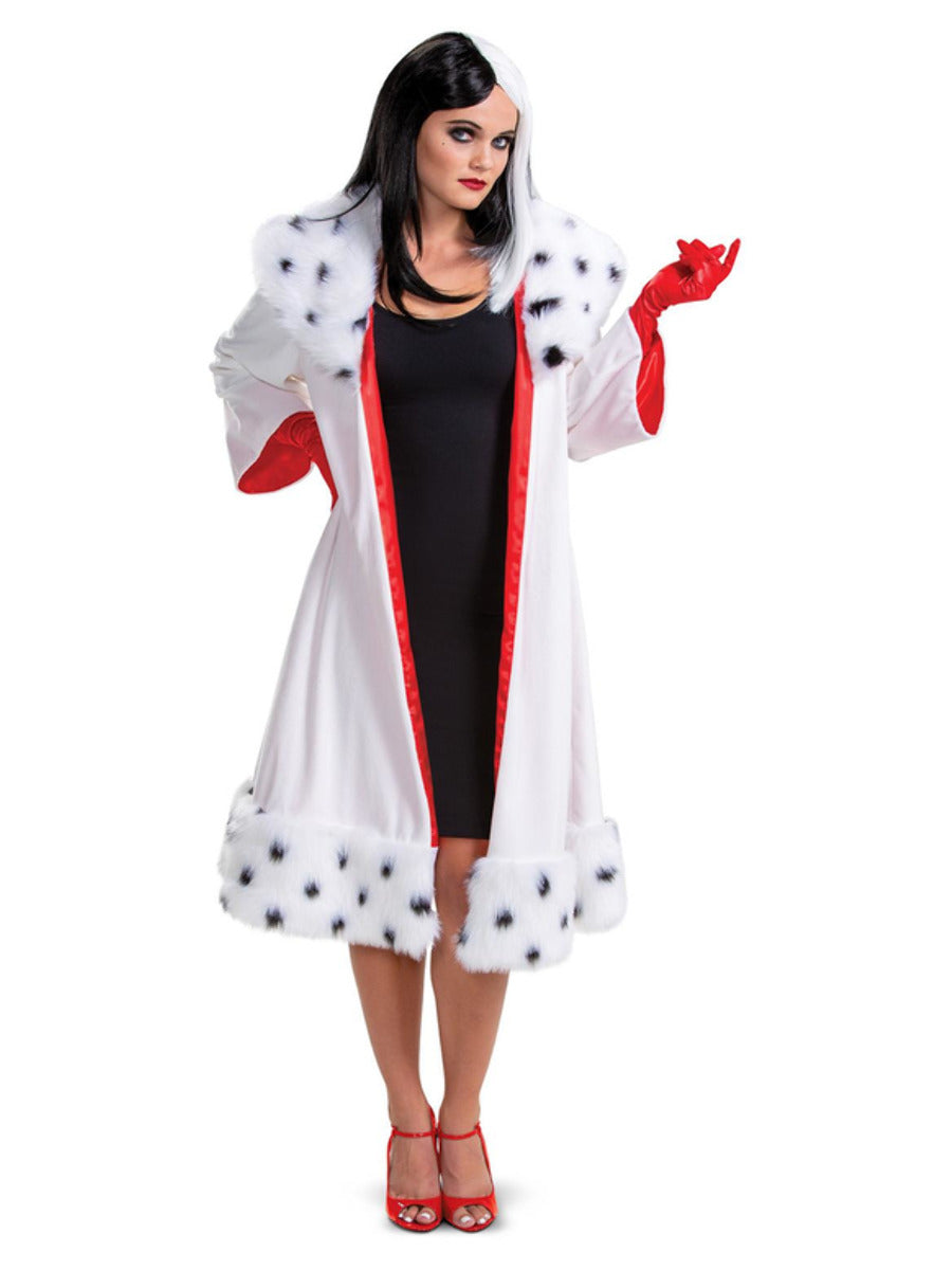 Déguisement Disney Villains Cruella Classic, robe, manteau et gants