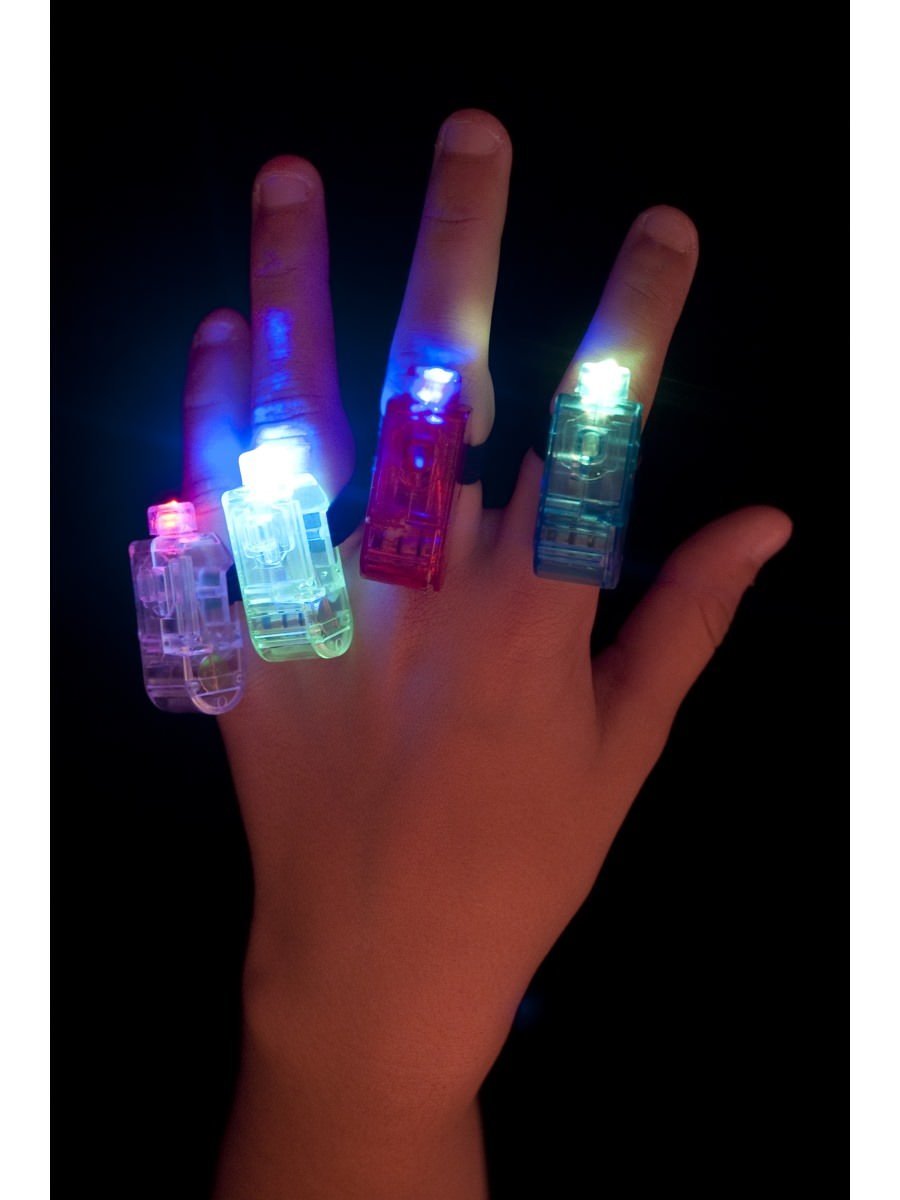 Mehrfarbige, blinkende Finger-Lichter, 4 Stück